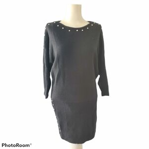 Anne Klein Vintage 80's Black Knit Dress Size S